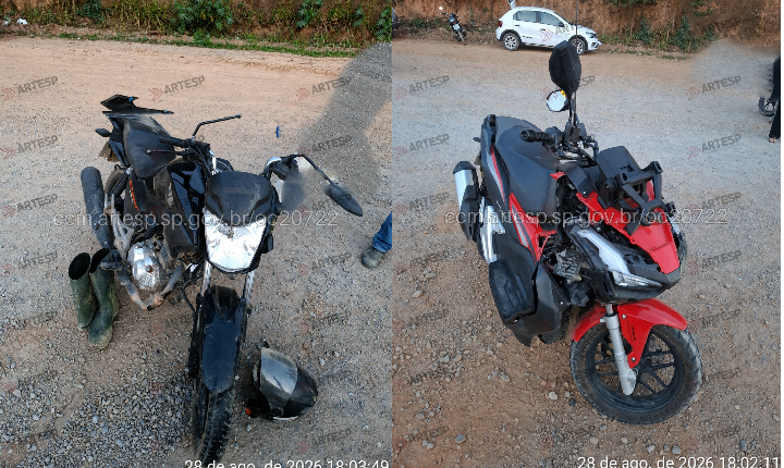 Colisão entre motos deixa dois feridos na SP-079, em Piedade