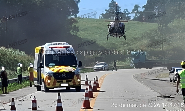 Colisão frontal na SP-079 em Piedade deixa uma vítima fatal e vários feridos