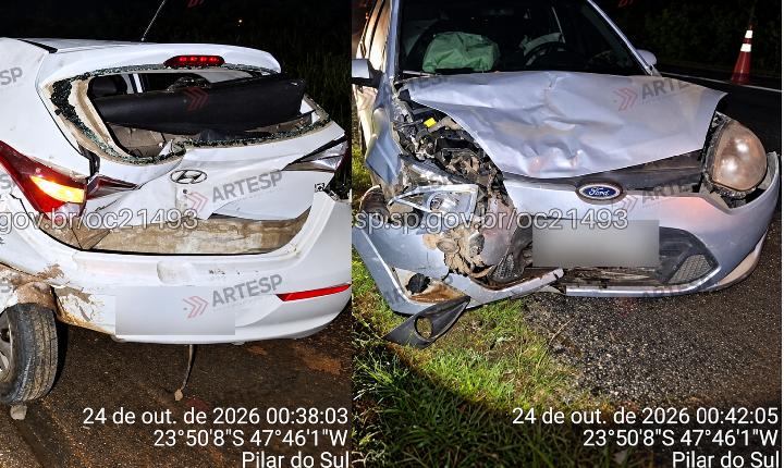 Engavetamento na SP-250 deixa uma pessoa ferida em Pilar do Sul