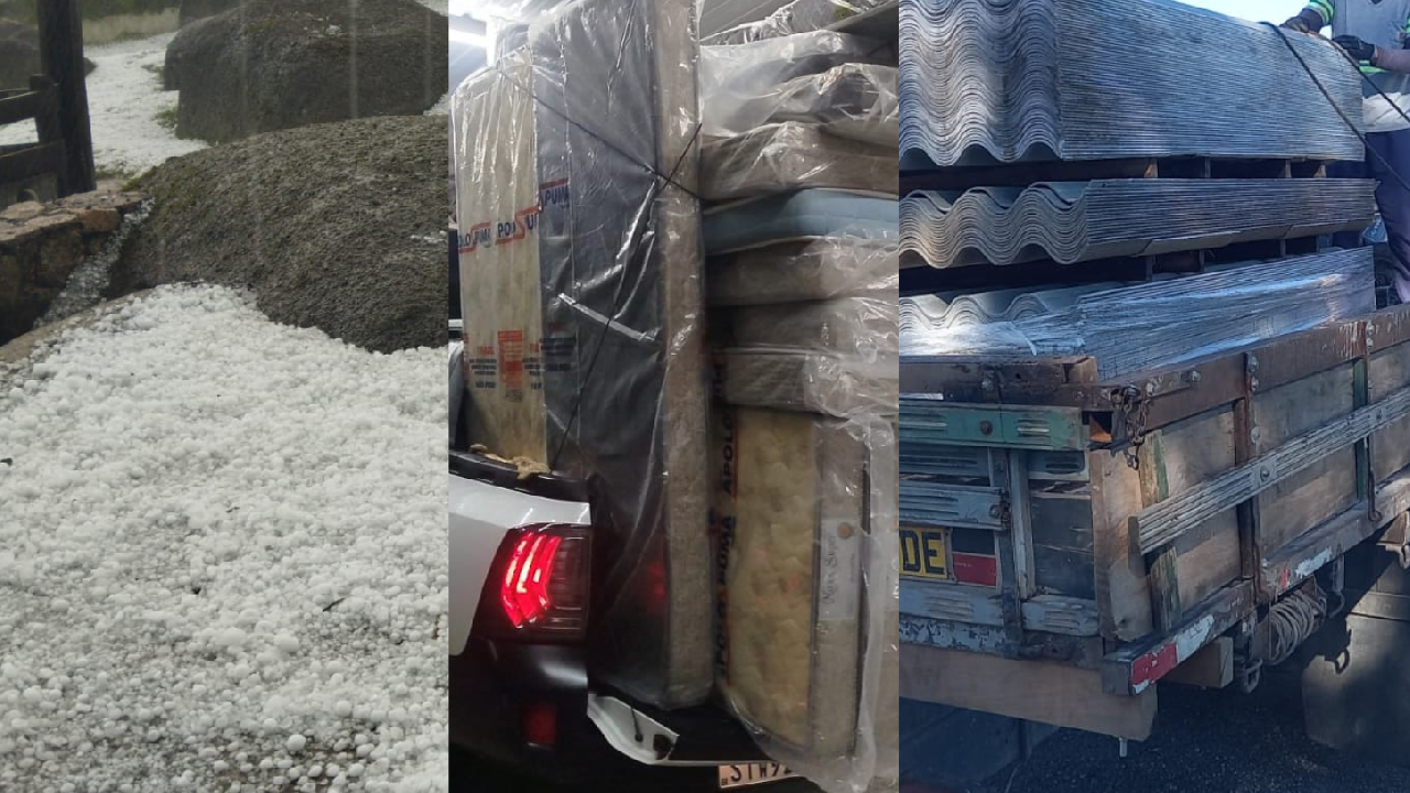 Granizo causa estragos e mobiliza força-tarefa em Piedade