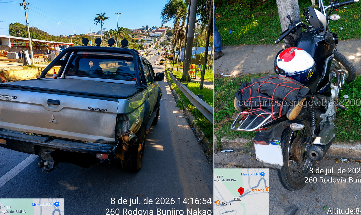 Motociclista fica ferido em colisão na SP-250, em Ibiúna