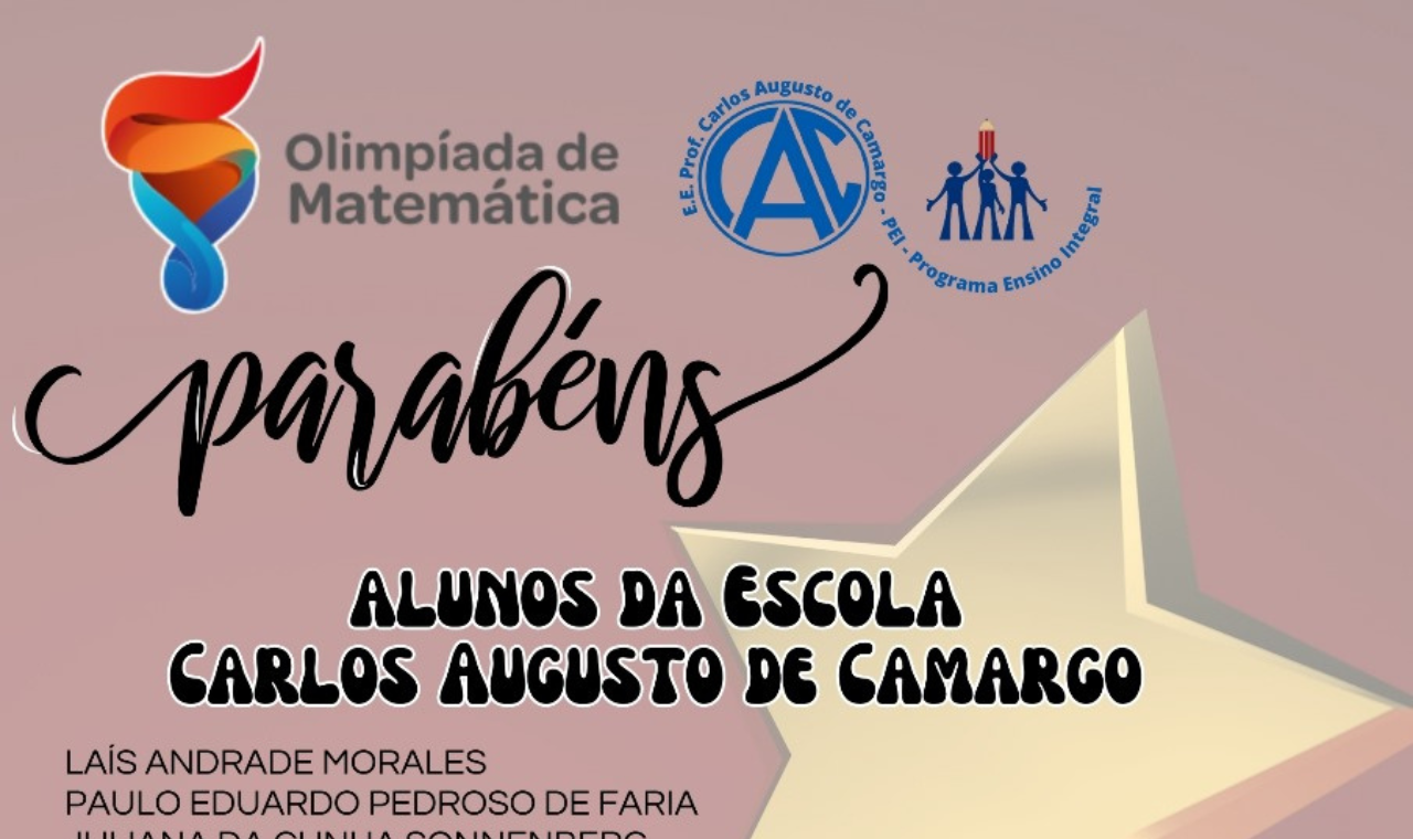 Alunos de Piedade se destacam na Olimpíada de Matemática