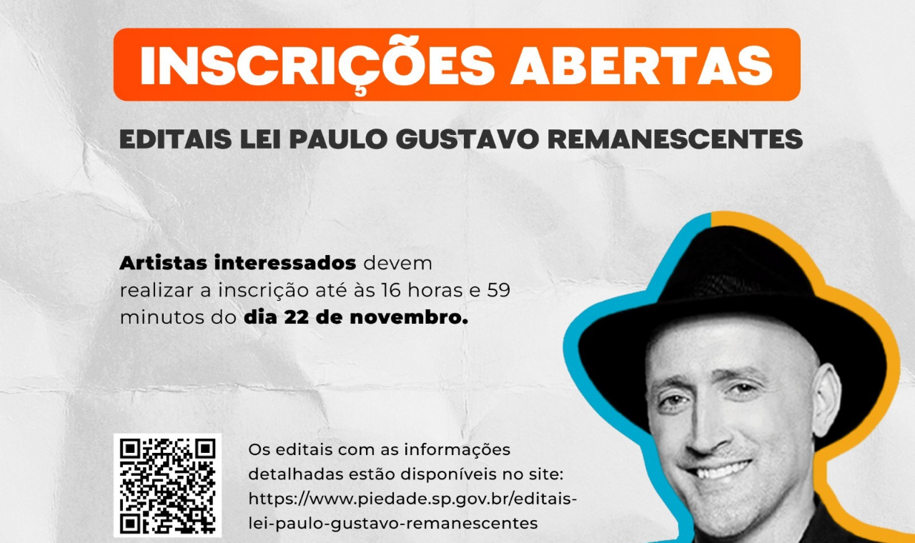 Inscrições abertas para Editais Aldir Blanc II e Paulo Gustavo Remanescentes