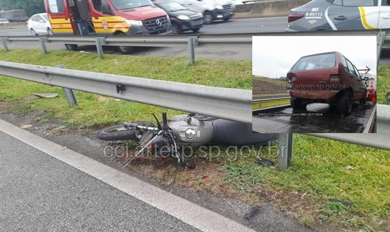 Motociclista fica gravemente ferido após colisão na Raposo Tavares, em Sorocaba