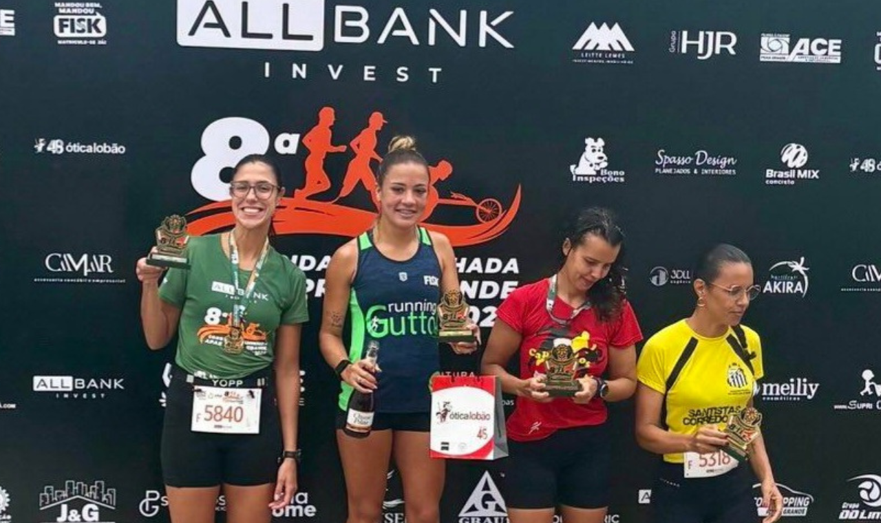 Raquel Barreto conquista o 2º lugar na corrida da APAE em Praia Grande