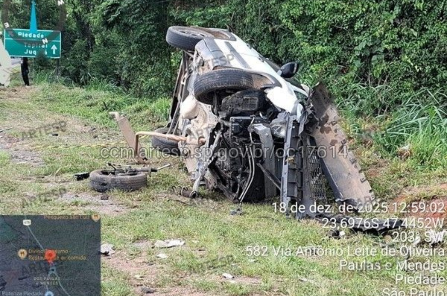 Mulher morre em grave acidente entre caminhão e Jeep na Rodovia SP-79, em Piedade