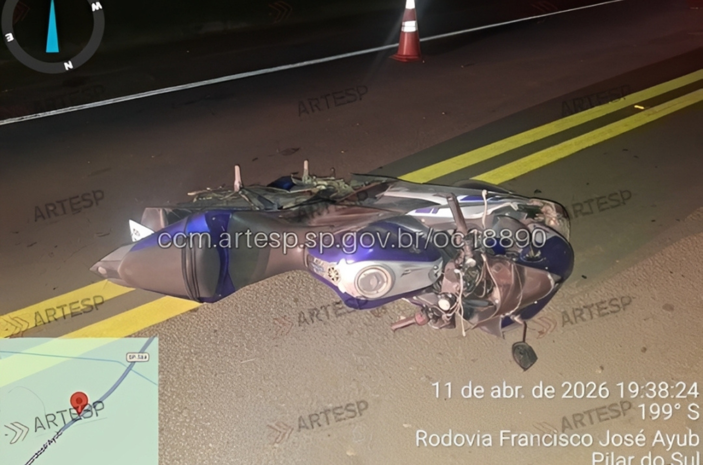 Acidente em rodovia de Pilar do Sul deixa um morto