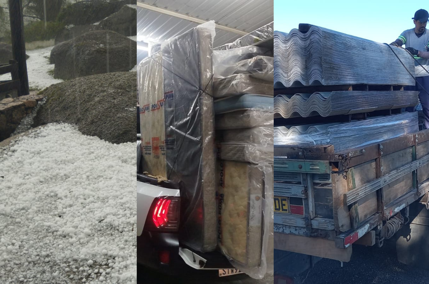 Granizo causa estragos e mobiliza força-tarefa em Piedade